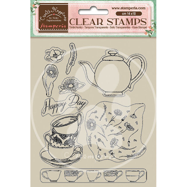 Stamperia - Welcome Home - 14x18 Cups Acrylic Stamp