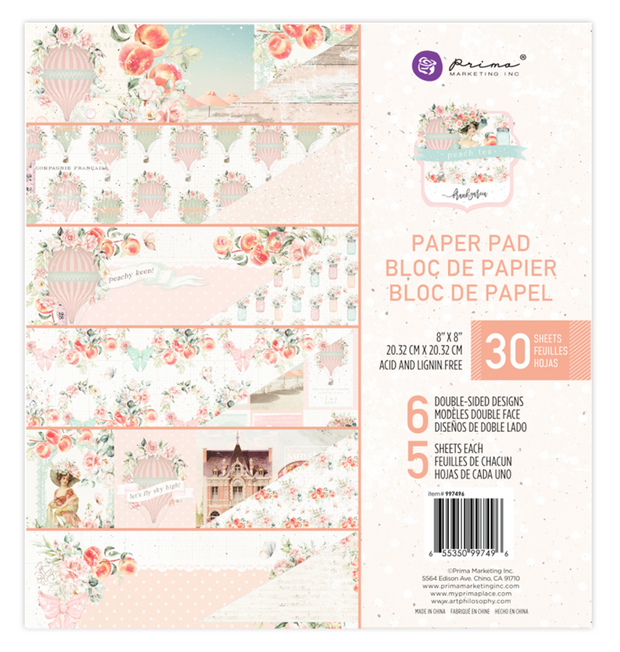 Prima Marketing - Peach Tea - 8x8 Paper Pad