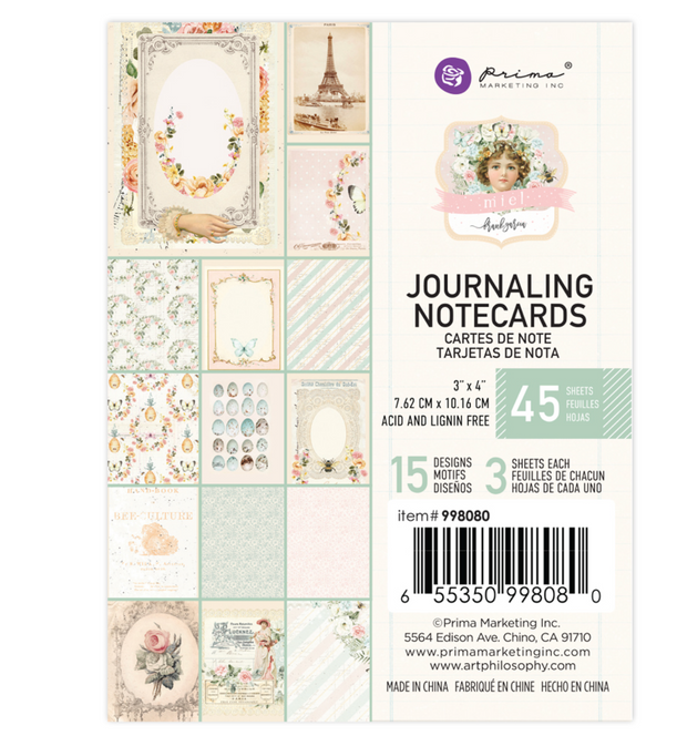 Prima Marketing - Miel - 3x4 Journaling Cards