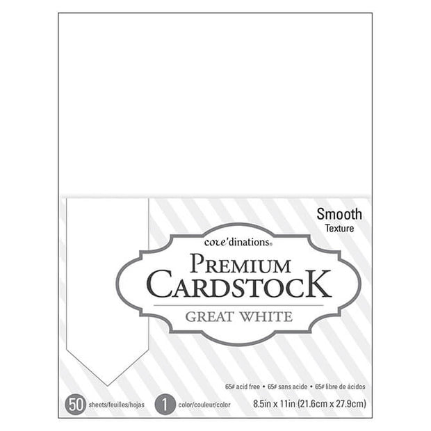 Core'dinations - A4 White Smooth 50 Sheet Card Stock
