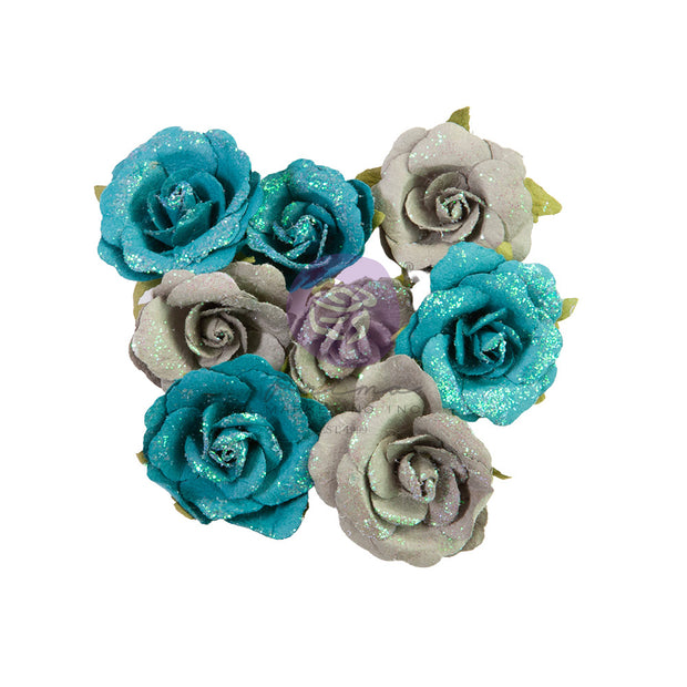 Prima Marketing - Lost in Wonderland - Blue illusion Flowers 8 Pieces