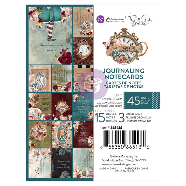 Prima Marketing - Lost in Wonderland - 3x4 Journaling Cards