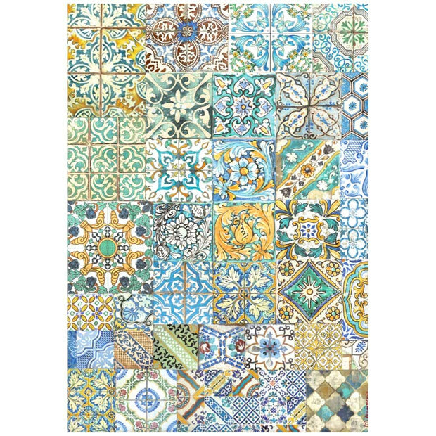 Stamperia - Blue Dream - Tiles A4 Rice paper