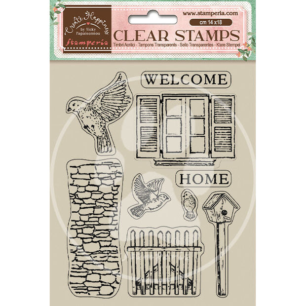 Stamperia - Welcome Home - 14x18 Birds Acrylic Stamp