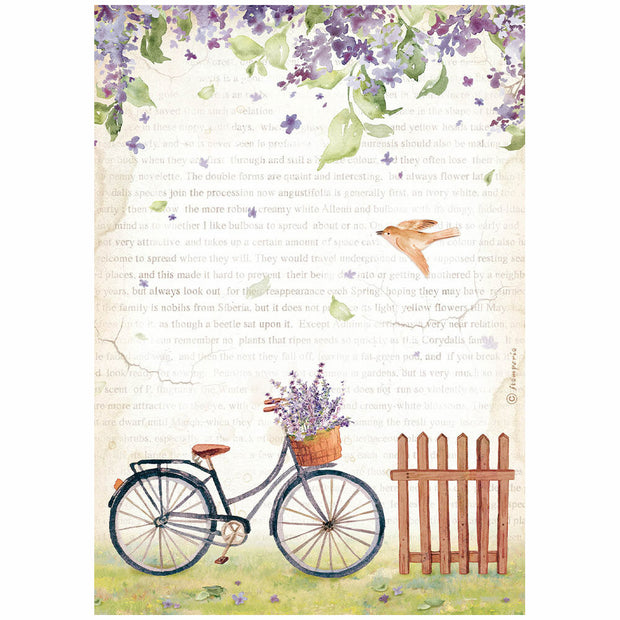 Stamperia - Welcome Home - Bicycle A4 Rice Paper