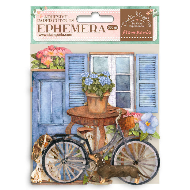 Stamperia - Welcome Home - Bicycle And Flowers Ephemera