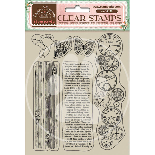 Stamperia - Welcome Home - 14x18 Clocks Acrylic Stamp