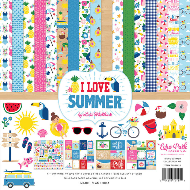 Echo Park - I Love Summer - 12x12 Collection Kit-Echo Park Paper-12x12 Paper,Collection Kits,import_2021_06_22_224249
