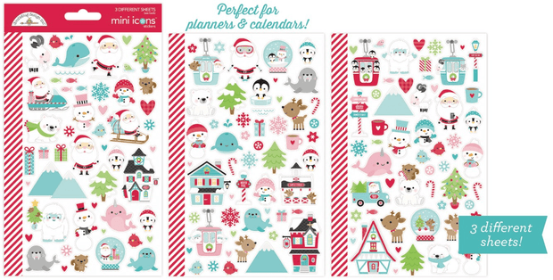 Doodlebug - Let it Snow - Mini Icons Stickers-Doodlebug Designs Inc-Card Stock Sticker,christmas,Doodlebug Design Studios