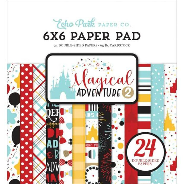 Echo Park - Magical Adventures 2 - 6x6 Paper Pad-Echo Park Paper-Adventures,balloons,Disney,Holidays,Theme Park