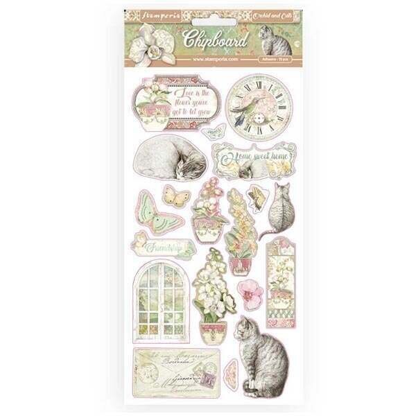 Stamperia- Orchids and Cats - Chipboard Adhesive Stickers-Stamperia-import_2021_06_22_224249,Store