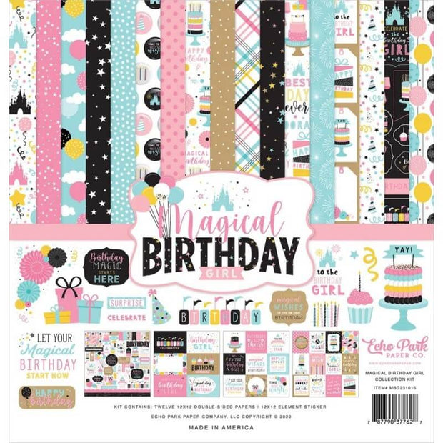 Echo Park - Magical Birthday Girl -12x12 Collection Kit-Echo Park Paper-12x12 Paper,balloons,birthday,Collection Kits,Party
