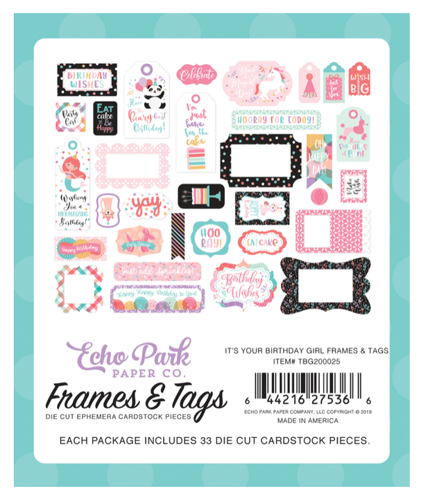 Echo Park - It's Your Birthday - Frames and Tags Ephemera