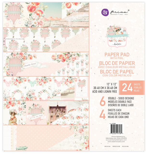 Prima Marketing - Peach Tea - 12x12 Paper Pad