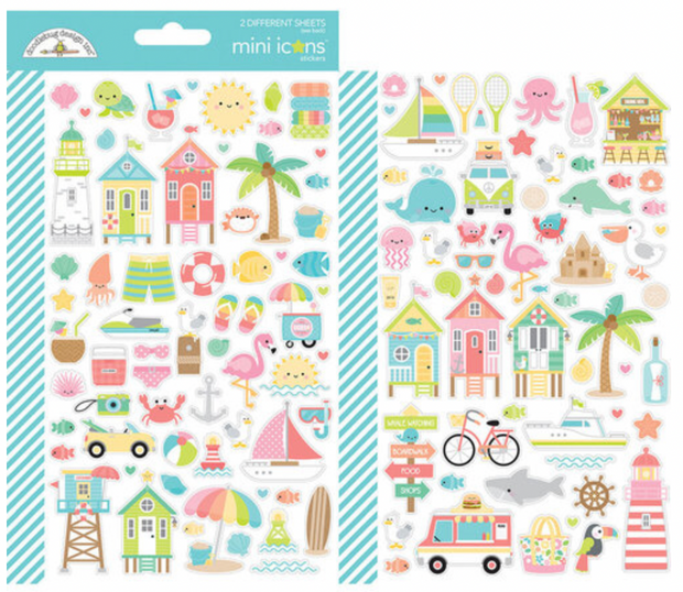 Doodlebug - Seaside Summer - Mini Icon Stickers