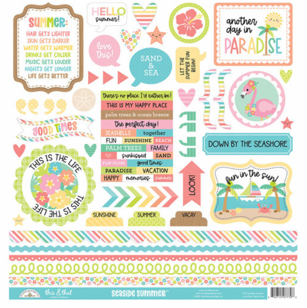 Doodlebug- Seaside Summer - This and That Sticker Sheet
