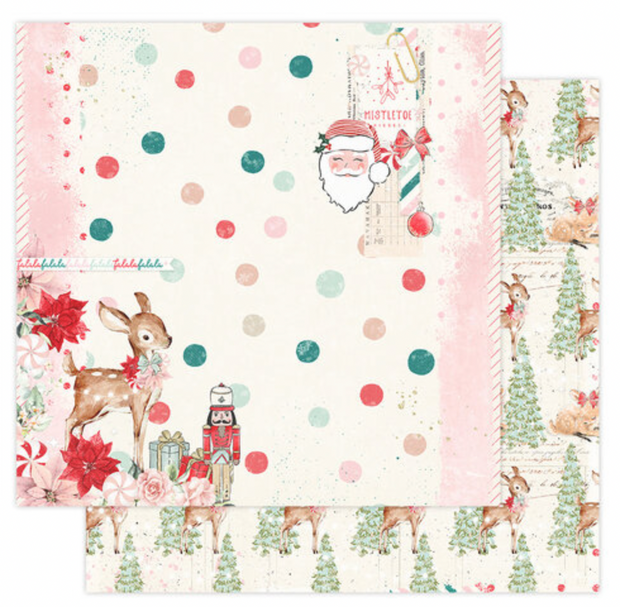 Prima Marketing - Candy Cane Lane - Red Peppermint 12x12 Single Sheet