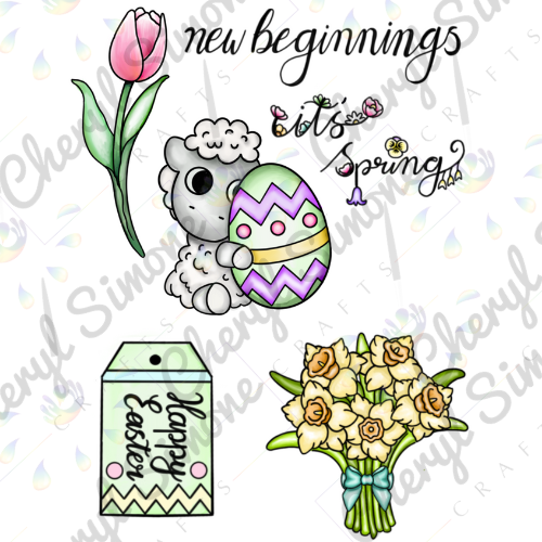 In All Things Stamp - Easter Lamb- Digital Stamps