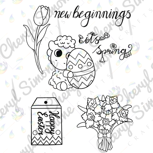 In All Things Stamp - Easter Lamb- Digital Stamps