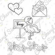 In All Things Stamp - Flamingo Hugs - Digital Stamps