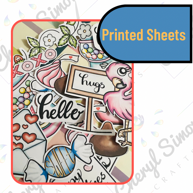 In All Things Stamps - Flamingo Hugs - Digital Printed Sheets